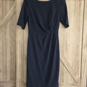Adrianna Papel Navy Blue Glittery Knee Length Dress Size 6